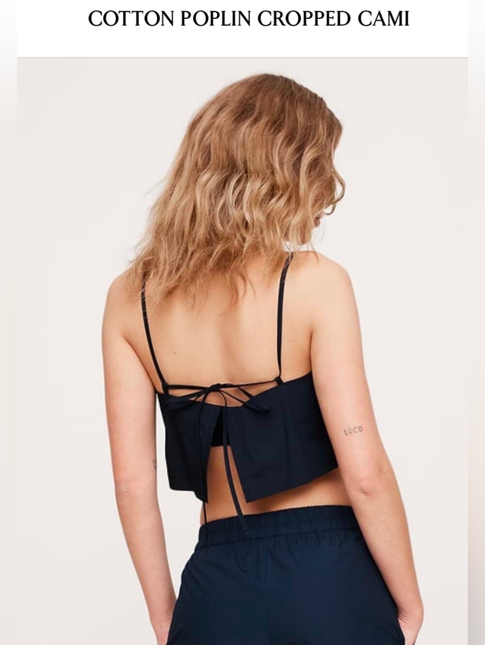 NWT Banana Republic cotton poplin cropped top Navy Blue